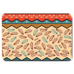 Ethnic Tribal Pattern Background Large Doormat  by Vaneshart