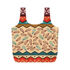 Ethnic Tribal Pattern Background Full Print Recycle Bag (m) by Vaneshart