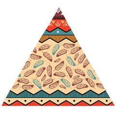 Ethnic Tribal Pattern Background Wooden Puzzle Triangle by Vaneshart