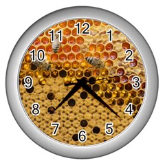 Top View Honeycomb Wall Clock (silver) by Vaneshart