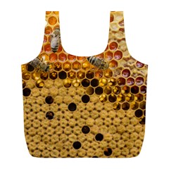 Top View Honeycomb Full Print Recycle Bag (l) by Vaneshart