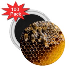 Honeycomb With Bees 2 25  Magnets (100 Pack)  by Vaneshart