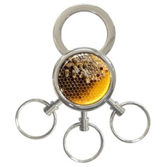 Honeycomb With Bees 3-ring Key Chain by Vaneshart