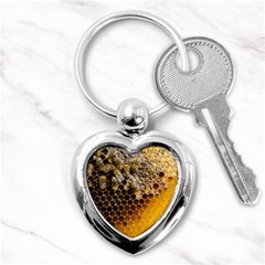 Honeycomb With Bees Key Chain (heart) by Vaneshart