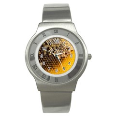 Honeycomb With Bees Stainless Steel Watch by Vaneshart