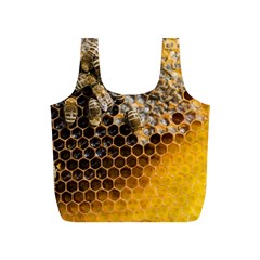 Honeycomb With Bees Full Print Recycle Bag (s) by Vaneshart