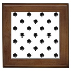 Black And White Tropical Print Pattern Framed Tile by dflcprintsclothing