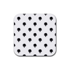 Black And White Tropical Print Pattern Rubber Coaster (square)  by dflcprintsclothing