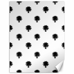 Black And White Tropical Print Pattern Canvas 12  X 16 