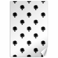 Black And White Tropical Print Pattern Canvas 24  X 36  by dflcprintsclothing