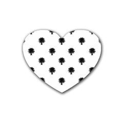 Black And White Tropical Print Pattern Heart Coaster (4 Pack)  by dflcprintsclothing