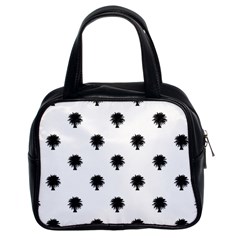 Black And White Tropical Print Pattern Classic Handbag (two Sides)