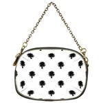 Black And White Tropical Print Pattern Chain Purse (One Side) Front