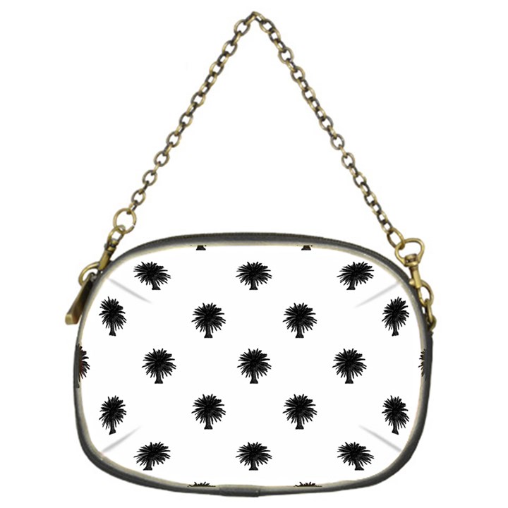 Black And White Tropical Print Pattern Chain Purse (One Side)