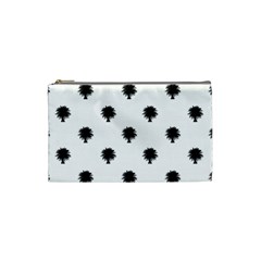 Black And White Tropical Print Pattern Cosmetic Bag (small) by dflcprintsclothing