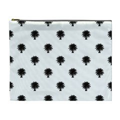 Black And White Tropical Print Pattern Cosmetic Bag (xl)