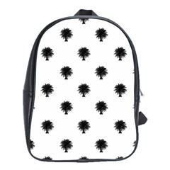 Black And White Tropical Print Pattern School Bag (large) by dflcprintsclothing