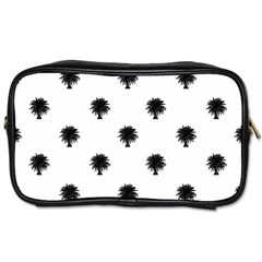 Black And White Tropical Print Pattern Toiletries Bag (one Side) by dflcprintsclothing