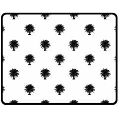 Black And White Tropical Print Pattern Fleece Blanket (medium)  by dflcprintsclothing