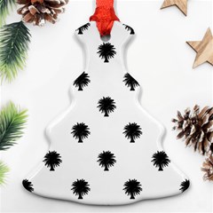 Black And White Tropical Print Pattern Christmas Tree Ornament (two Sides)