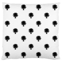 Black And White Tropical Print Pattern Large Cushion Case (two Sides)