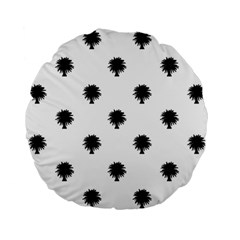 Black And White Tropical Print Pattern Standard 15  Premium Round Cushions by dflcprintsclothing