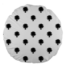 Black And White Tropical Print Pattern Large 18  Premium Round Cushions by dflcprintsclothing