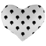 Black And White Tropical Print Pattern Large 19  Premium Heart Shape Cushions Back