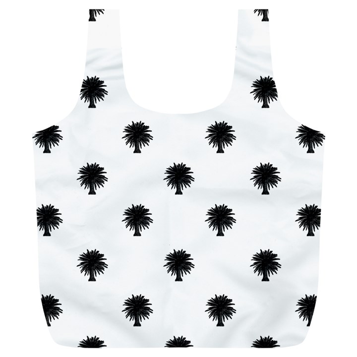 Black And White Tropical Print Pattern Full Print Recycle Bag (XL)