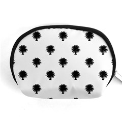 Black And White Tropical Print Pattern Accessory Pouch (medium) by dflcprintsclothing