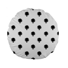 Black And White Tropical Print Pattern Standard 15  Premium Flano Round Cushions by dflcprintsclothing