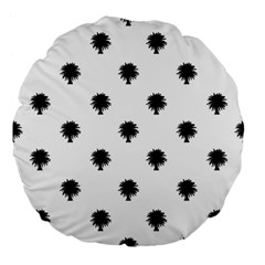 Black And White Tropical Print Pattern Large 18  Premium Flano Round Cushions by dflcprintsclothing