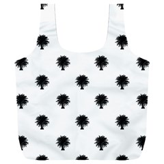 Black And White Tropical Print Pattern Full Print Recycle Bag (xxl) by dflcprintsclothing