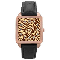 Zebra 2 Rose Gold Leather Watch  by dressshop