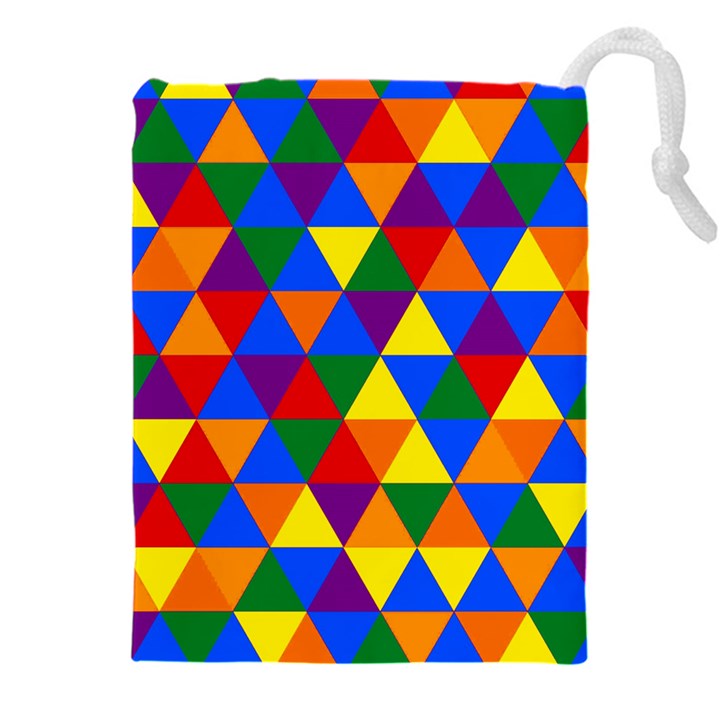 Gay Pride Alternating Rainbow Triangle Pattern Drawstring Pouch (4XL)