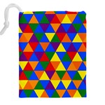 Gay Pride Alternating Rainbow Triangle Pattern Drawstring Pouch (4XL) Back