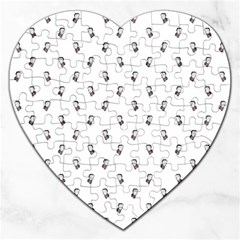 Children With Backpack Cartoon Drawing Print Pattern Jigsaw Puzzle (heart) by dflcprintsclothing