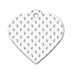 Children With Backpack Cartoon Drawing Print Pattern Dog Tag Heart (two Sides)