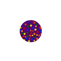 Gay Pride Rainbow Multicolor Dots 1  Mini Magnets by VernenInk