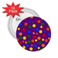 Gay Pride Rainbow Multicolor Dots 2 25  Buttons (10 Pack)  by VernenInk