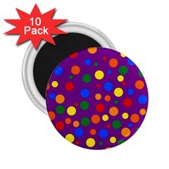 Gay Pride Rainbow Multicolor Dots 2 25  Magnets (10 Pack) 