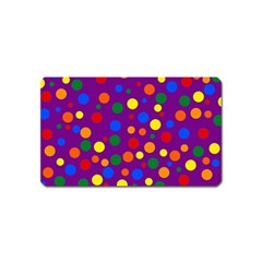 Gay Pride Rainbow Multicolor Dots Magnet (name Card) by VernenInk