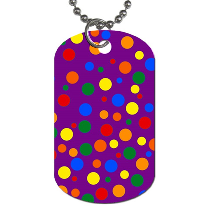 Gay Pride Rainbow Multicolor Dots Dog Tag (Two Sides)