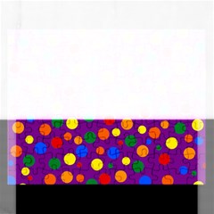 Gay Pride Rainbow Multicolor Dots Rectangular Jigsaw Puzzl by VernenInk