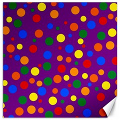 Gay Pride Rainbow Multicolor Dots Canvas 16  X 16  by VernenInk