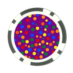 Gay Pride Rainbow Multicolor Dots Poker Chip Card Guard by VernenInk