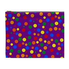 Gay Pride Rainbow Multicolor Dots Cosmetic Bag (xl)