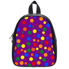 Gay Pride Rainbow Multicolor Dots School Bag (small) by VernenInk