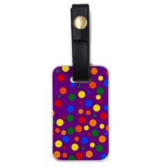 Gay Pride Rainbow Multicolor Dots Luggage Tag (one Side) by VernenInk