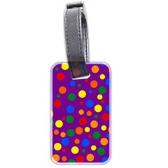 Gay Pride Rainbow Multicolor Dots Luggage Tag (two Sides) by VernenInk